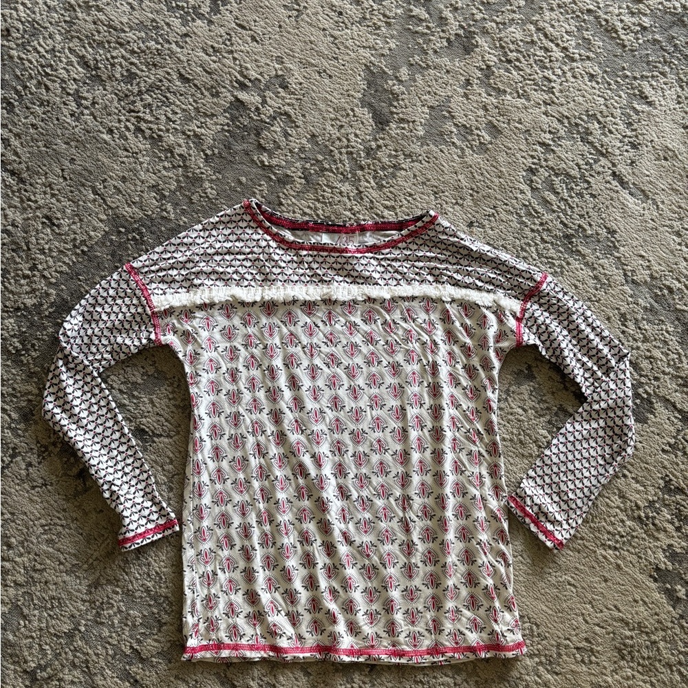 Matilda Jane White and Pink Long Sleeve Top